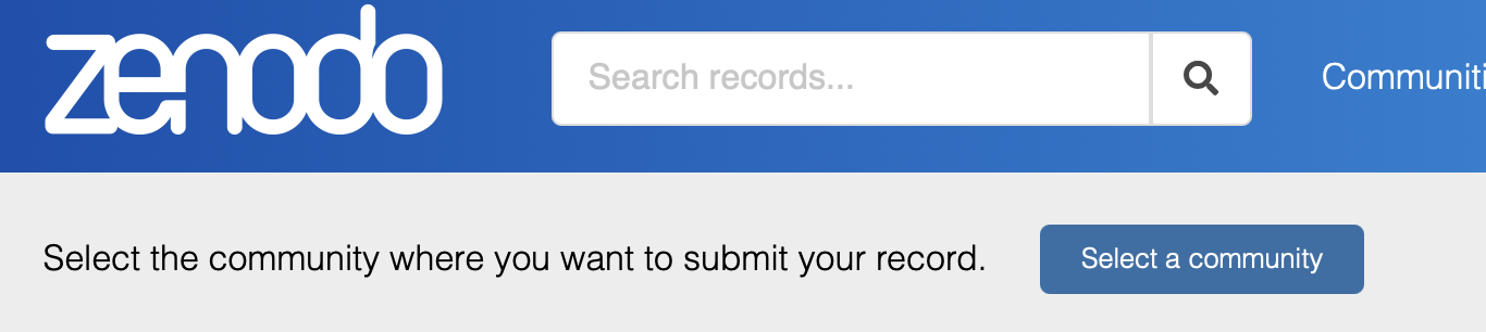 Select a community option