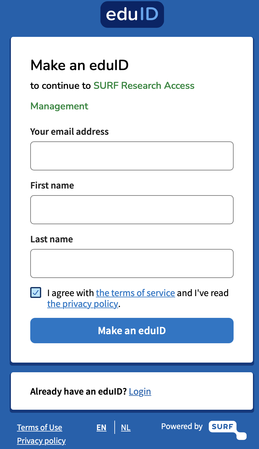 Creating an eduID account