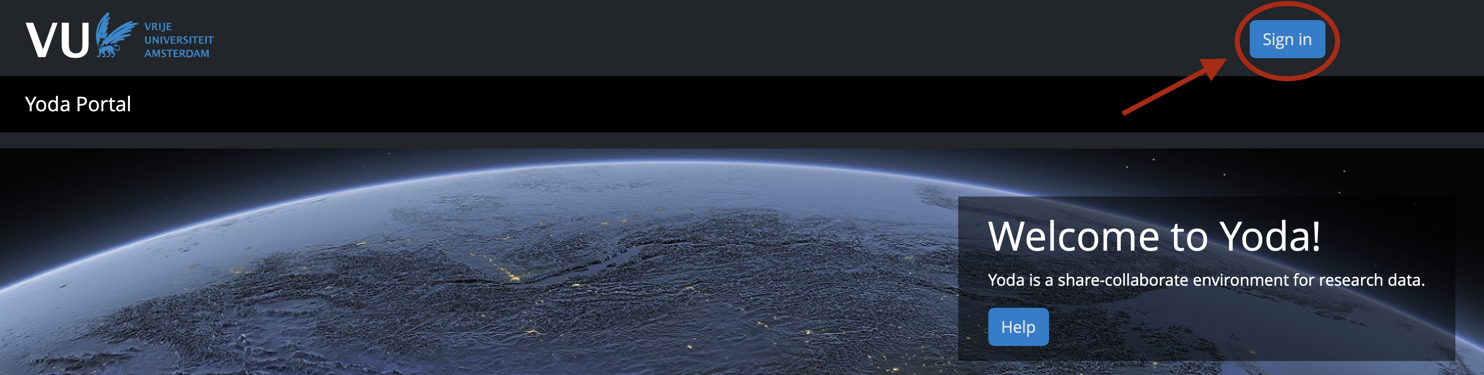 Screenshot of the Research Space in Yoda