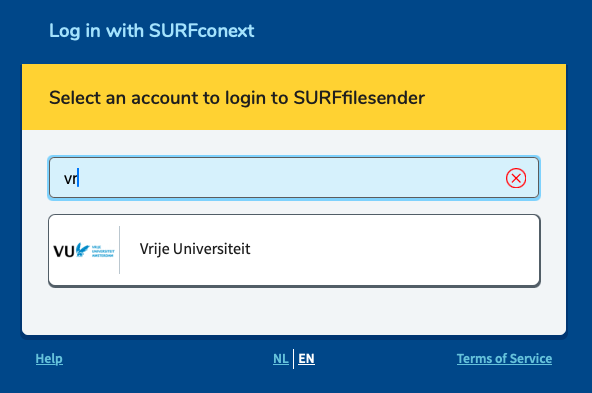 Access the transfer tool with institutional credentials