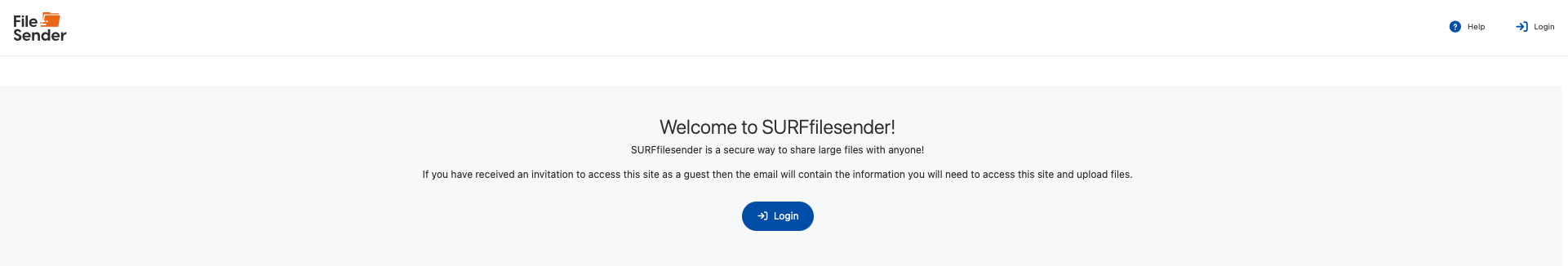 SURFfilesender login page