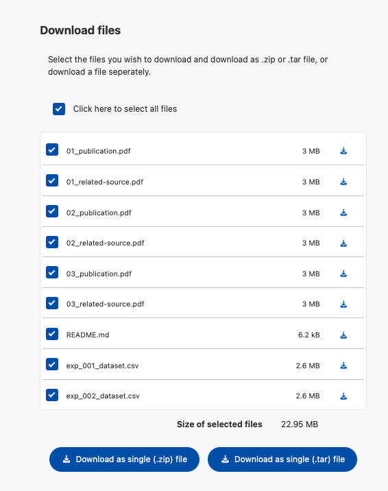 Downloading the shared file folder as the receiver